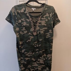 Camouflage print dress